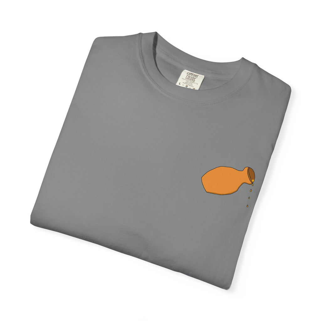 T-Shirt — "Pour It Out" Gray Garment-Dyed Tee with Alabaster Box Graphic